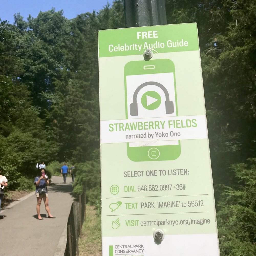 Strawberry Fields - For more info, call 646-862-0997 +36# or text PARK IMAGINE to 56512 listen to commentary narrated by Yoko Ono. - Parks Near Me - New York, New York Strawberry Fields - For more info, call 646-862-0997 +36# or text PARK IMAGINE to 56512 listen to commentary narrated by Yoko Ono. - Parks Near Me - New York, New York