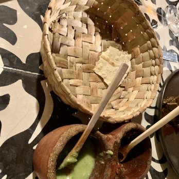 Apoala - Took picture too late - crispy tortillas with salsas as a free apetizer - Mexican Near Me - Merida, YUC Apoala - Took picture too late - crispy tortillas with salsas as a free apetizer - Mexican Near Me - Merida, YUC