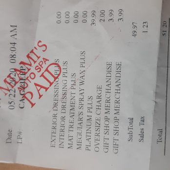Miami's Auto Spa - $42.00 plus for a crappy job. Look at what they were supposed to do and look at the pics of what they actually did. - Car Wash Near Me - Torrance, California