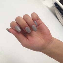 I was very pleased with my nails. I wanted coffin shaped long gel nails with a light grey Matte, and she gave me exactly that. I was very pleased with my nails. I wanted coffin shaped long gel nails with a light grey Matte, and she gave me exactly that.