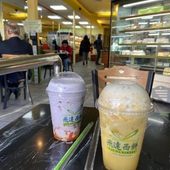 Fay Da Bakery - Taro tapioca with coconut jelly substitute Green tea mango pineapple drink - Bakeries Near Me - Forest Hills, New York