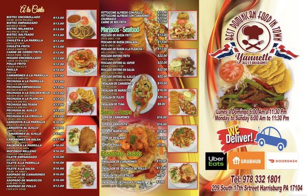 Menu photo 1 Yannette Restaurant Harrisburg, PA Menu photo 1 Yannette Restaurant Harrisburg, PA