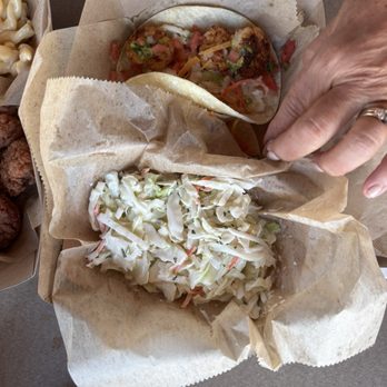 Bushwacker Landing - Shrimp tacos and coleslaw - Seafood Near Me - Pensacola, Florida Bushwacker Landing - Shrimp tacos and coleslaw - Seafood Near Me - Pensacola, Florida