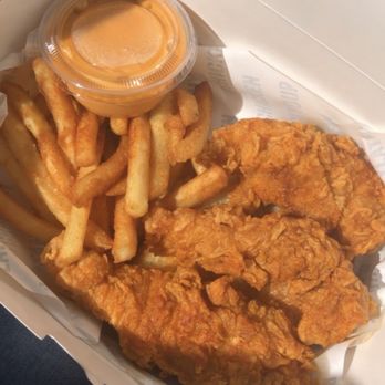 Holdaak Fried Chicken - Spicy Strips(3) with Fries - Chicken Shop Near Me - Fullerton, California