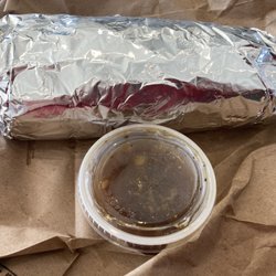 Maria's Pizza - Italian beef wrap to go. There's no more eating inside the establishment I am told.