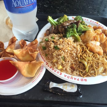 Panda Express - Cream cheese wontons, fried rice, chow mein, sweetfire chicken breast and broccoli beef. Delicious! - Fast Food Near Me - Lewiston, Idaho