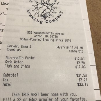 True West - Expensive for the garbage that was served - Breweries Near Me - Acton, Massachusetts True West - Expensive for the garbage that was served - Breweries Near Me - Acton, Massachusetts
