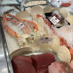 Nice fresh tuna steaks and king crab