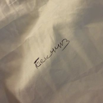 Studio Lodge Hotel - Someone's name written on the sheets - Hotels Near Me - North Hollywood, California Studio Lodge Hotel - Someone's name written on the sheets - Hotels Near Me - North Hollywood, California