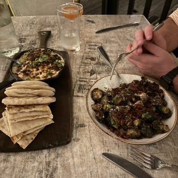 Tavern & Table - Crab and Artichoke Dip and Brussels Sprouts - New American Near Me - Mt. Pleasant, South Carolina