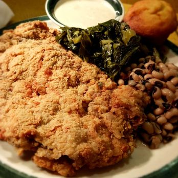 OK Cafe - CFS with collards and black eyed peas - Diners Near Me - Atlanta, Georgia