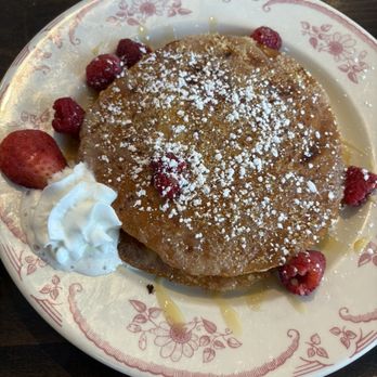 Eggstasy - Raspberry White Chocolate Pancakes Brûlée Sugar - Breakfast & Brunch Near Me - Scottsdale, Arizona