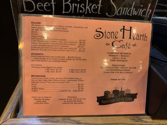 Menu photo 3 Stone Hearth Cafe Centerville, IN
