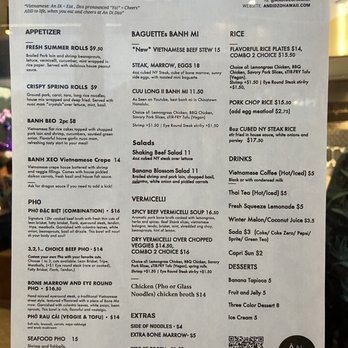 An Di Dzo - Menu as of 3/23/22 - Vietnamese Near Me - Honolulu, Hawaii An Di Dzo - Menu as of 3/23/22 - Vietnamese Near Me - Honolulu, Hawaii