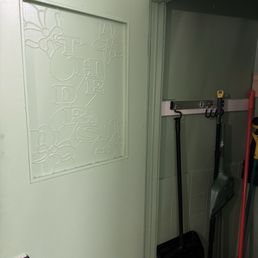 the old stained glass phone booth door from the DR's Lounge the old stained glass phone booth door from the DR's Lounge