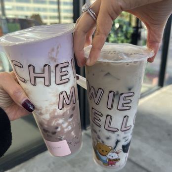 Chewie & Mellow - My Taro Milky Way on the left - Desserts Near Me - Irvine, California
