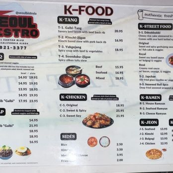 Seoul Bistro - Menu as of 2026/03/11 - Sushi Bars Near Me - Los Angeles, California Seoul Bistro - Menu as of 2026/03/11 - Sushi Bars Near Me - Los Angeles, California
