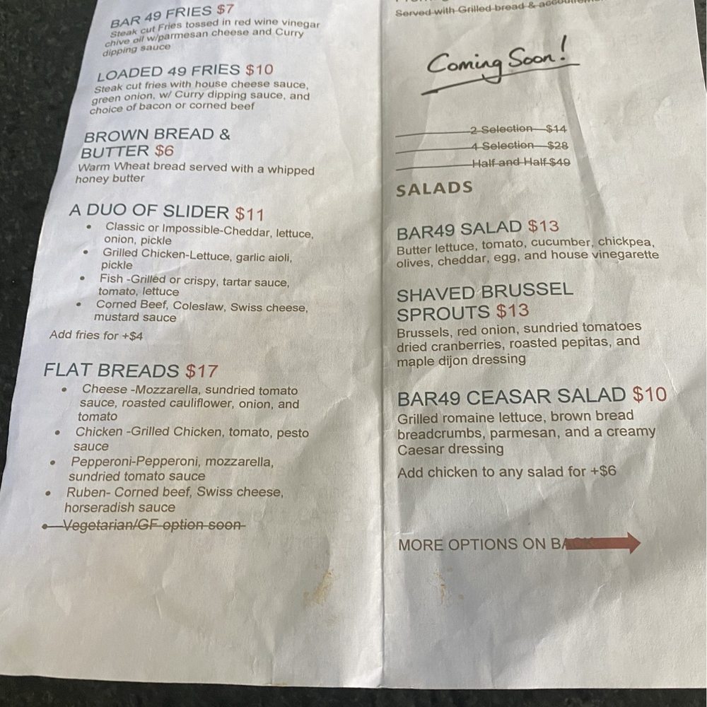 Bar49 - Food menu 1 of 2 - Beer Bar Near Me - San Francisco, California Bar49 - Food menu 1 of 2 - Beer Bar Near Me - San Francisco, California