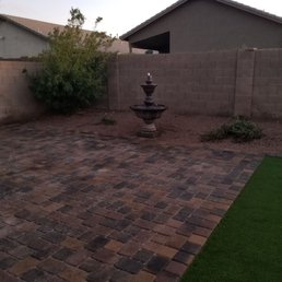 Fountain setup and brick work. Fountain setup and brick work.
