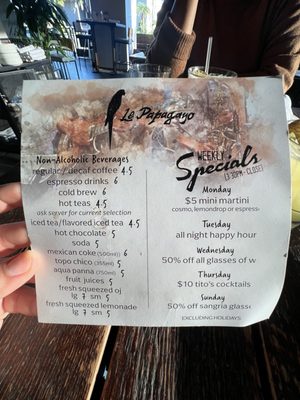 Menu photo 5 Le Papagayo - Carlsbad Carlsbad, CA