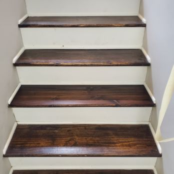 Haldeman Home Services - Stair tread repair with stain/color match. - Handyman Near Me