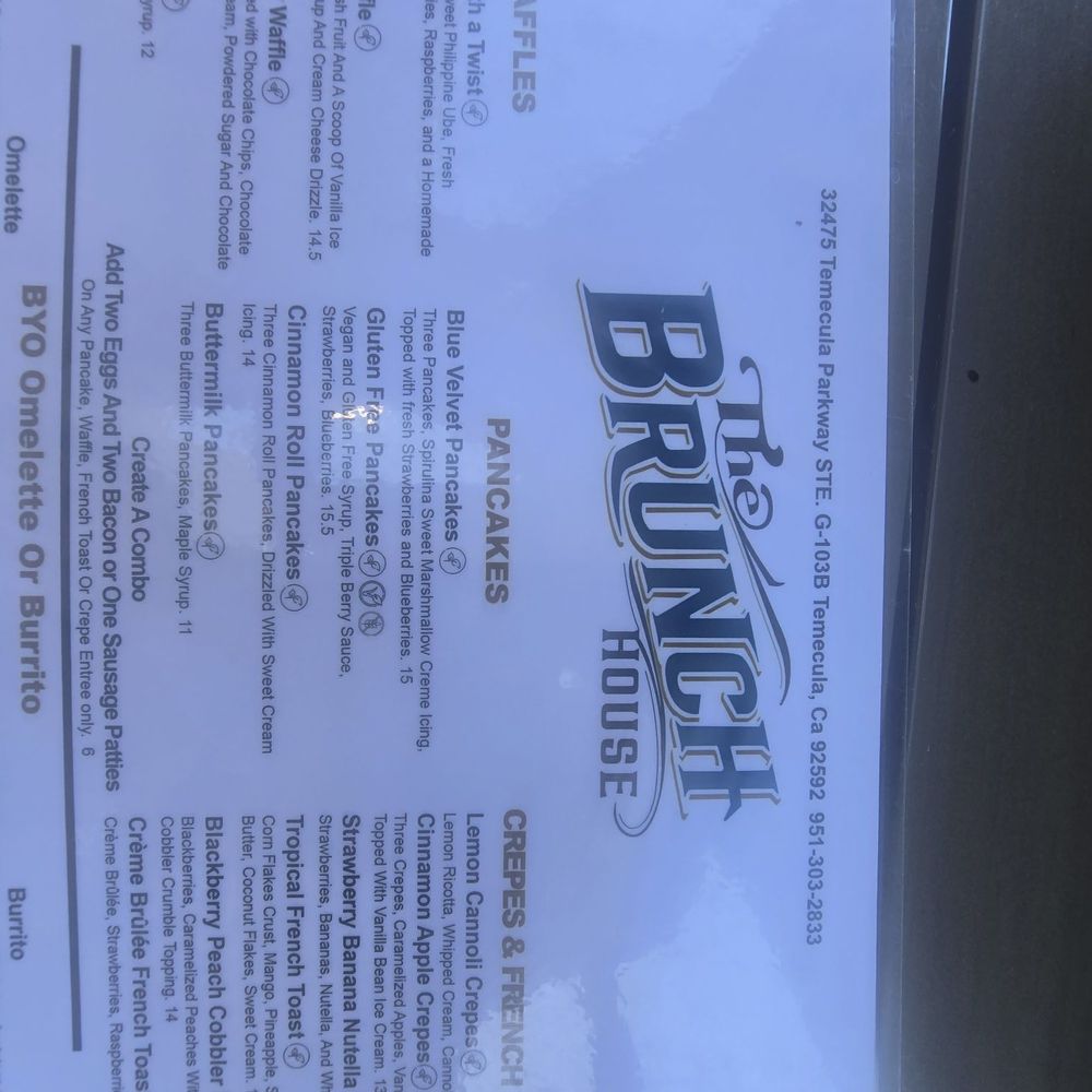 The Brunch House - Menu - Breakfast & Brunch Near Me - Temecula, California