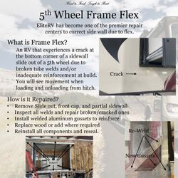 EliteRV - OEM guided repairs on Frame Flex/Sidewall cracks for 5th Wheels. Cracks on exterior walls tell you that the structure inside needs repair.