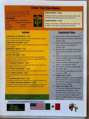 Menu photo 4 Mi Rancho Mexican Restaurant & Grill Rupert, WV