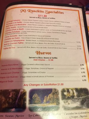 Menu photo 5 Mi Ranchito Mexican Denton, TX
