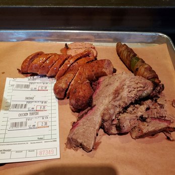 Ten50 BBQ - Brisket, Chicken torpedo, and jalepeno sausage. - Barbeque Near Me - Richardson, Texas
