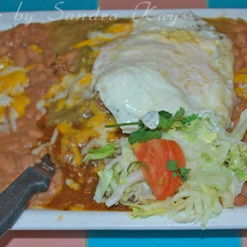 Los Dos Molinos - Adovada enchilada plate with blue tortilla & fried egg. Instead of rice & beans, my dinner companions convinced me to get double beans! Yum - New Mexican Cuisine Near Me - Phoenix, Arizona Los Dos Molinos - Adovada enchilada plate with blue tortilla & fried egg. Instead of rice & beans, my dinner companions convinced me to get double beans! Yum - New Mexican Cuisine Near Me - Phoenix, Arizona
