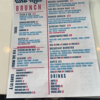 Uno Más - Spokane - Brunch menu - Mexican Near Me - Spokane, Washington