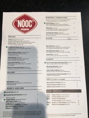 Menu photo 5 NOOC Brea, CA
