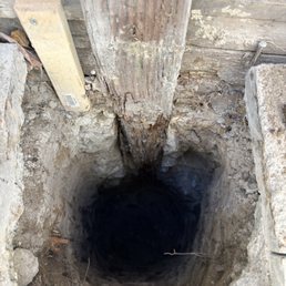 View of rotten post.