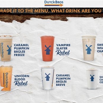 Dutch Bros Coffee - Fall & Halloween Holiday drink specials - Juice Bars & Smoothies Near Me - Santa Maria, California