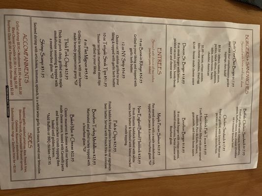 Menu photo 1 Deacon Street North Conway, NH