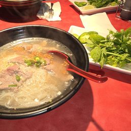 Delicious pho with beef