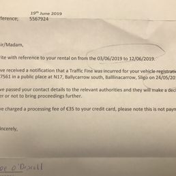 Sixt is not only criminal, they are stupid criminals. Check the date of the "traffic fine" and the date I had the car. Sixt is not only criminal, they are stupid criminals. Check the date of the "traffic fine" and the date I had the car.