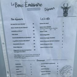 Le Bouc Émissaire - Menu and signage
