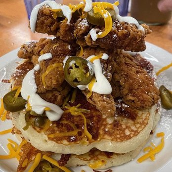 Brownstone Pancake Factory - Jersey Chicken and Cheddar Pancakes - Breakfast & Brunch Near Me - Edgewater, New Jersey Brownstone Pancake Factory - Jersey Chicken and Cheddar Pancakes - Breakfast & Brunch Near Me - Edgewater, New Jersey