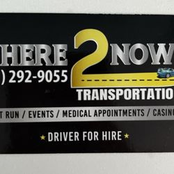 Where 2 Now Transportation - Business card