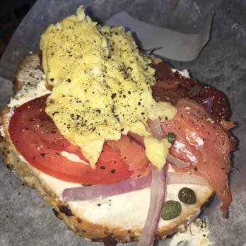 Cool Moose Cafe - The hello- added smoked salmon and a scrambled egg.... And I added lots of black pepper cause I'm a fiend - Breakfast & Brunch Near Me - Jacksonville, Florida
