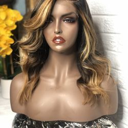 Ajoi Allure - 5x5 Lace Closure Wig with Blonde Highlights.