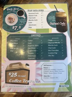 Menu photo 2 District Coffee Nashville, TN Menu photo 2 District Coffee Nashville, TN