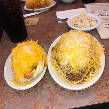 Skyline Chili - My regular size chili and a coney dog - Fast Food Near Me - Indianapolis, Indiana