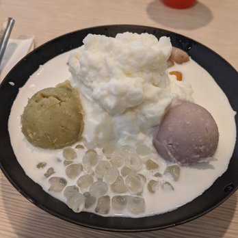 UC Dessert - icy milk with taro balls, agae boba, taro mud, sweet potato mud - Desserts Near Me - Oakland, California UC Dessert - icy milk with taro balls, agae boba, taro mud, sweet potato mud - Desserts Near Me - Oakland, California
