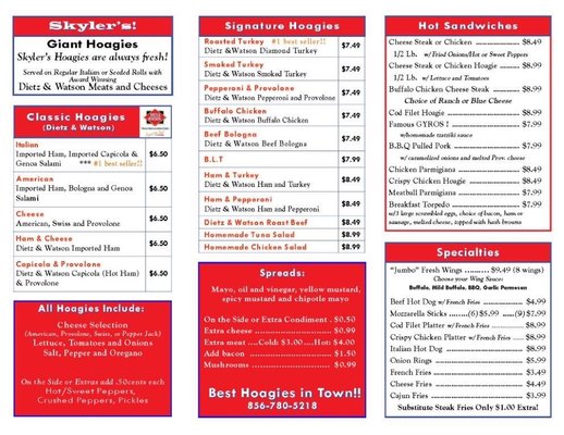 Menu photo 4 Skyler's Hoagies Mount Laurel, NJ Menu photo 4 Skyler's Hoagies Mount Laurel, NJ