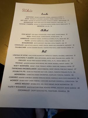 Menu photo 1 Txikito New York, NY