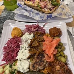 Fevzi's Mediterranean Grill - Mixed platter and wrap