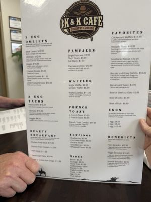 Menu photo 1 K&K Cafe White Settlement, TX